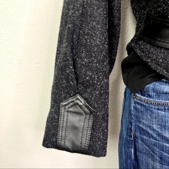 VINTAGE 80s 90s Otello Pelle Wool Leather Jacket L - Picture 4 of 8